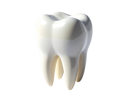 single white tooth isolated on white background.AI GENERATED - Powered by Adobe