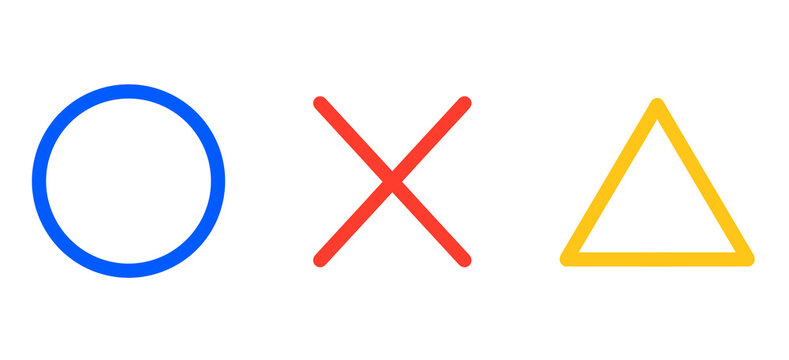 シンプルなマル・バツ・三角のイラスト	
