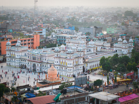 Aerial view of Janaki Temple, Janakpur Sham, Nepal