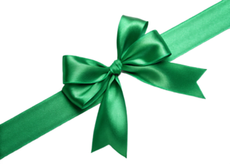 green ribbon bow