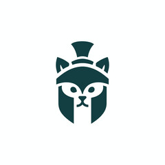 Cat Warrior In Spartan Logo