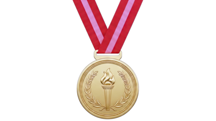 Gold Medal with Ribbon Awarded for Achievement