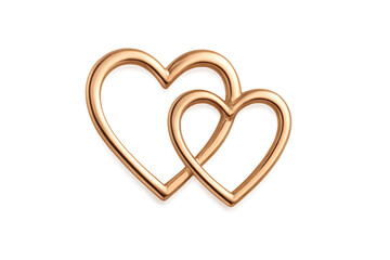 Intertwined gold hearts symbolizing love connection and unity