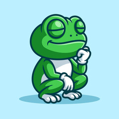 Cute Frog Cartoon Vector Art, Illustration and Graphic