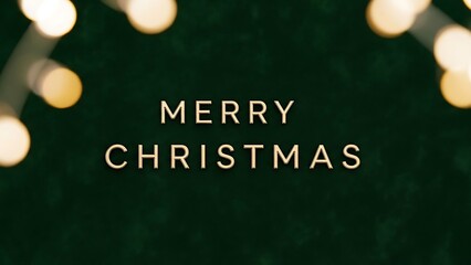 Luxurious Minimalist Merry Christmas Greeting with Gold Foil Text on Dark Green Velvet Background