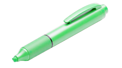 Green Highlighter Pen Isolated on White Background