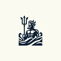 Poseidon God of the Sea Logo