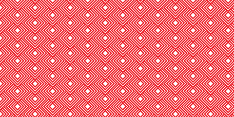 seamless pattern with square red overlap swirl fabric vector overlapping ornament textile background.	