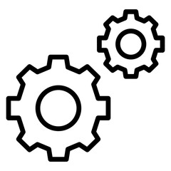 Gear System Vector Line Icon Design