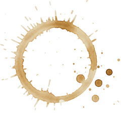 Coffee Cup Stain Ring Splash &ndash; Vintage Beverage Texture