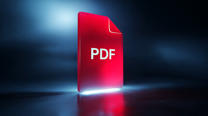 A vibrant red document icon with a folded corner stands out against a gradient background, representing digital files & formats for easy sharing. #digitaldocument