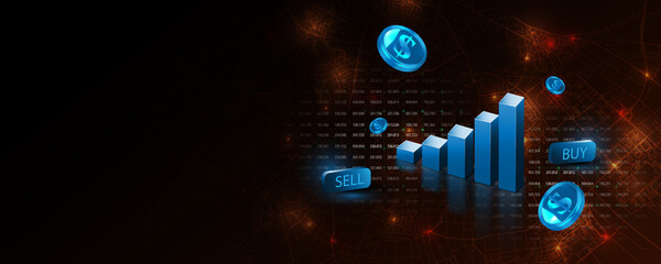 Global stock market financial trend data analysis graph background image