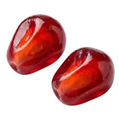 pomegranate seeds isolated on white
