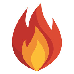 cartoon fire flame heat warm flat color vector illustration template design