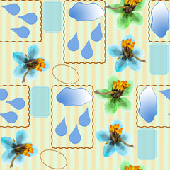 Floral seamless pattern. Pyrola. Floral motifs for use in wallpaper, covers, packaging. For textiles, cotton fabrics, linen. For use in wallpaper, wrappings. Interior decor. Raster illustration.