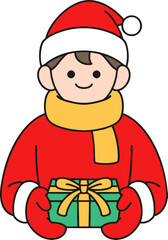 santa claus with gift