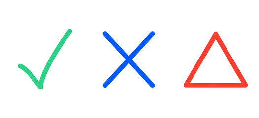 シンプルなチェック・ばつ・三角マーク