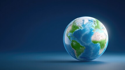 Fototapeta premium Stunning 3D Render of Earth with Realistic Details Showcasing Continents and Oceans on a Dark Background for Creative Projects and Presentations
