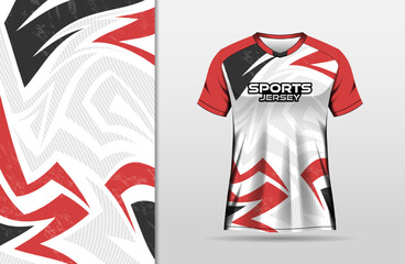 Fototapeta premium White sport jersey design with red strip background