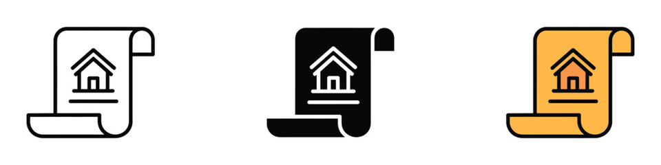 Lease Contract icon vector. house document, real estate contract symbol. vector illustration.