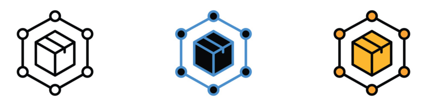 Supply Chain icon vector. robust logistics tracking and decentralized supply chain security symbol. vector illustration.