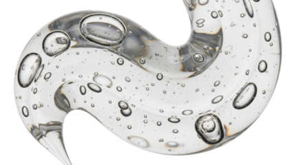 Abstract gel swirl with bubbles transparent background cutout png