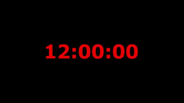 One minute digital countdown timer animation.Glowing text happy birthday word lettering on black background, happy birthday animation.Countdown video with alpha channel. 4k video