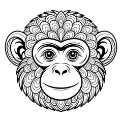 Illustration vector of a mandala line drawing coloring page