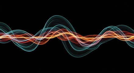 Abstract flowing light wave representing subconscious ideas, dreams, and digital information moving across a blank space ,movement ,space ,flow