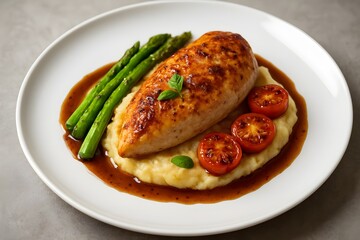 grilled chicken breast with vegetables