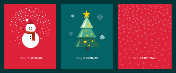 Merry Christmas poster card clipart set. Christmas greeting wishes and happy new year template clip art collection in elegant background vector illustration.	