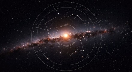 Abstract cosmic image symbolizing future fate, destiny, and the power of astrological alignments guiding life paths and fortune ,alignment ,celestial ,horoscope