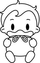 Obraz premium 복주머니 남 흑백