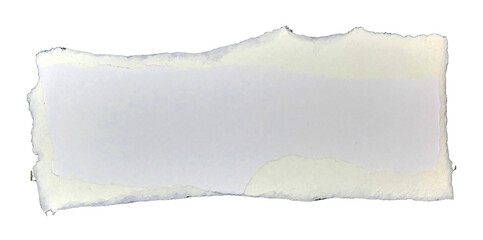 Torn white kraft paper in transparent background png
