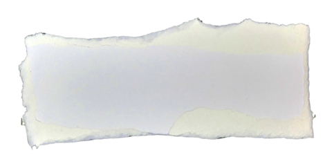Torn white kraft paper in transparent background png
