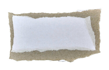 Torn white brown kraft paper in transparent background png