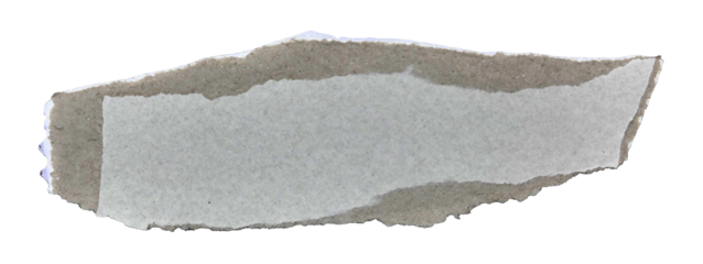 Torn white brown kraft paper in transparent background png