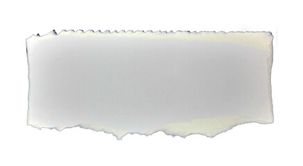 Torn white kraft paper in transparent background png