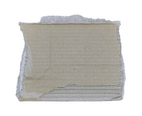 Torn corrugated kraft paper in transparent background png