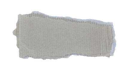 Torn corrugated kraft paper in transparent background png