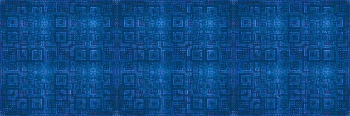 Obraz premium Blue geometric panoramic background. Beautiful backdrop for design and web.