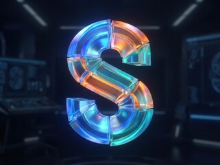 Digital concept of a dollar sign on a black screen representing global internet business and future financial data