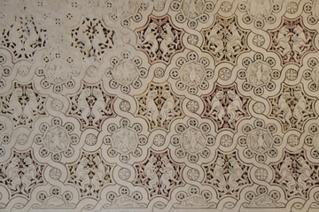 moorish (?) sculpted decor in a royal convent (santa maria de las huelgas) in burgos in spain 