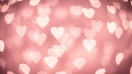Soft focus abstract background of blurred pink lights forming heart shapes for valentine s day