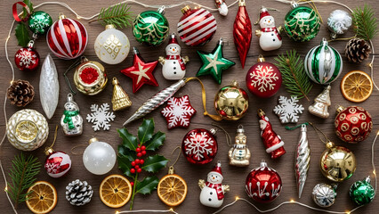 Colorful Easter eggs arranged in a basket on a wooden background
