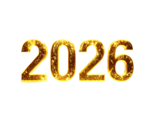 Luxury Golden Light Beam 2026 Transparent Background PNG