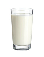 Tall, clear glass filled with creamy white liquid