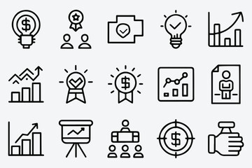Career Growth and Progress Icon Set