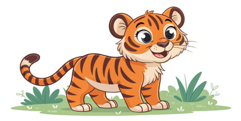 tiger cartoon isolated on white