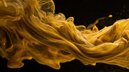 Luxury Golden Smoke Fluid Abstract Art Background, Dynamic Ethereal Form for Premium Branding and Festive Visuals